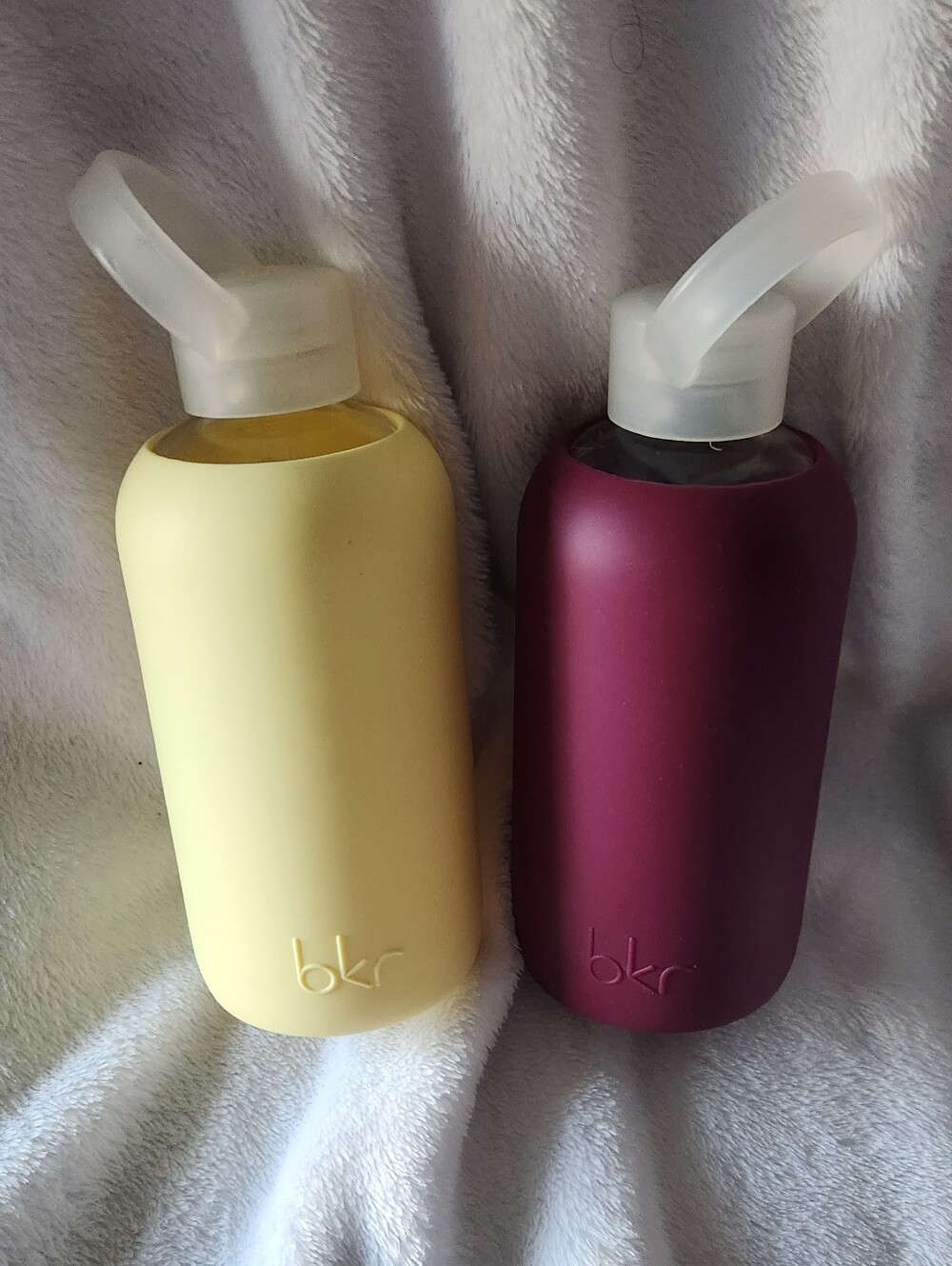 bkr Women Bath & Body Glass Water Bottle — Yellow and Deep Berry